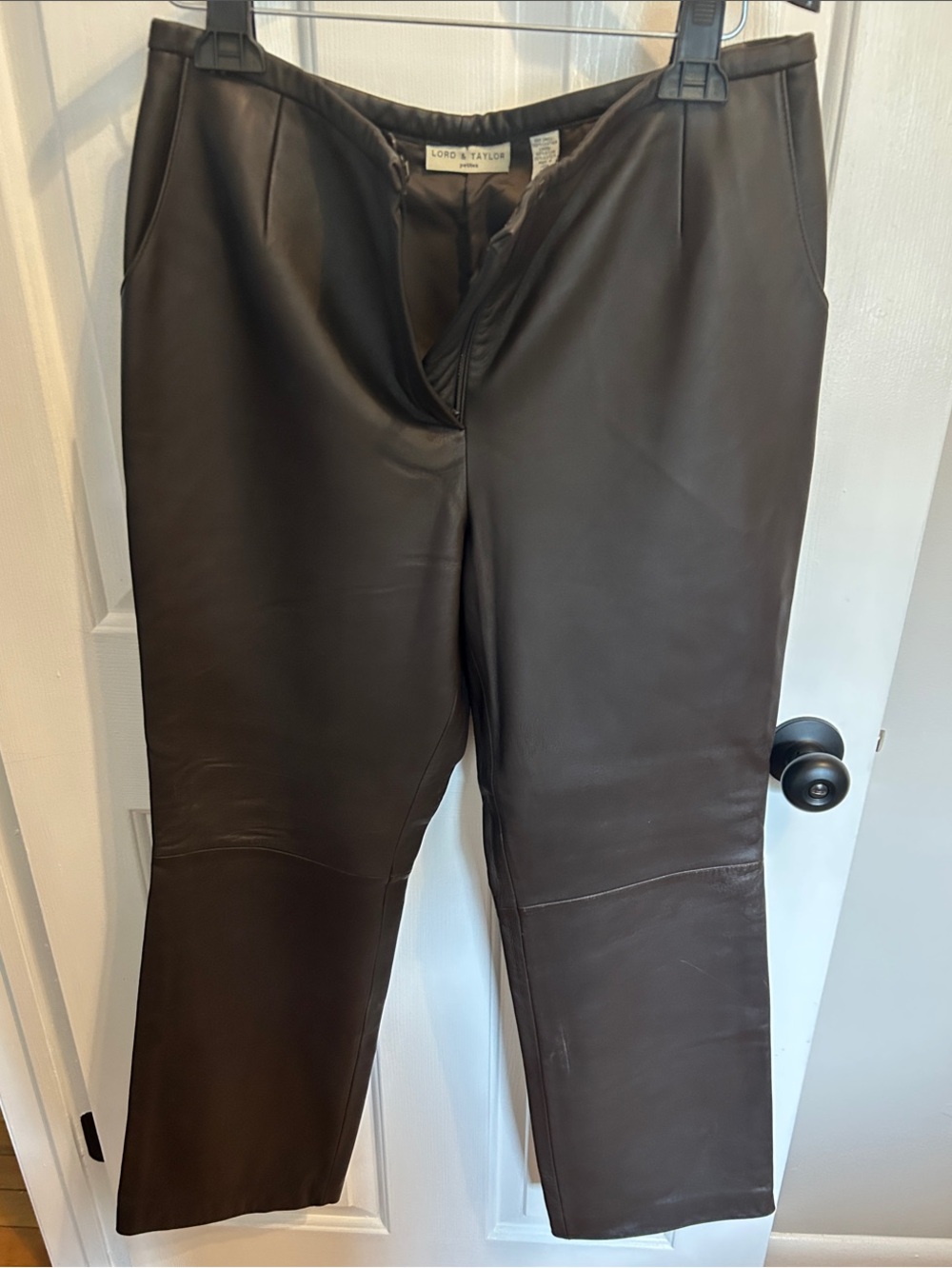 Lord & Taylor Dark Brown Leather Trousers